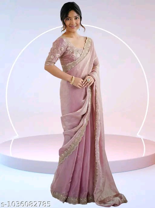 SM Women Georgette Solid Saree