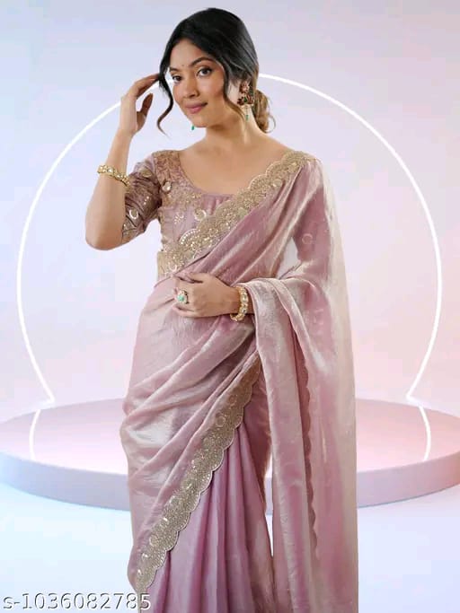 SM Women Georgette Solid Saree
