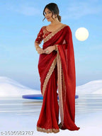 SM Women Georgette Solid Saree