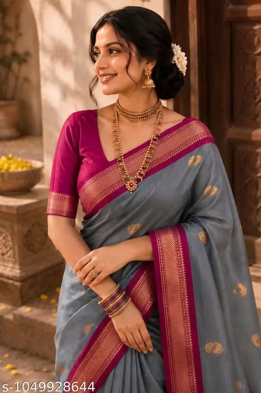 SM Women Cotton Silk Saree
