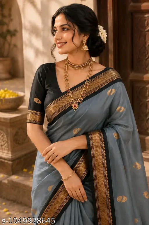 SM Women Cotton Silk Saree