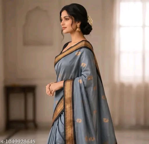 SM Women Cotton Silk Saree