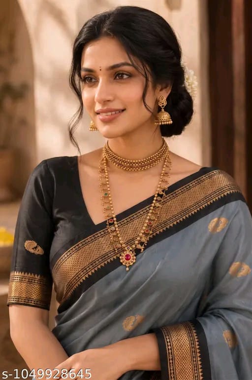 SM Women Cotton Silk Saree