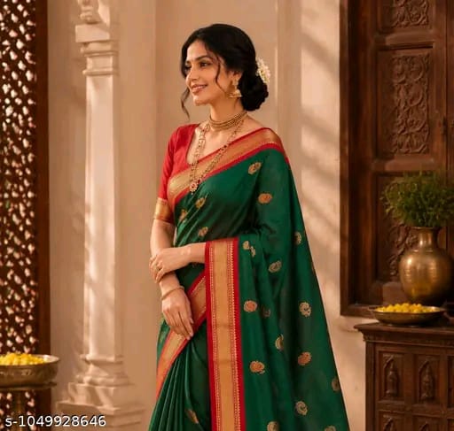 SM Women Cotton Silk Saree