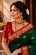 SM Women Cotton Silk Saree