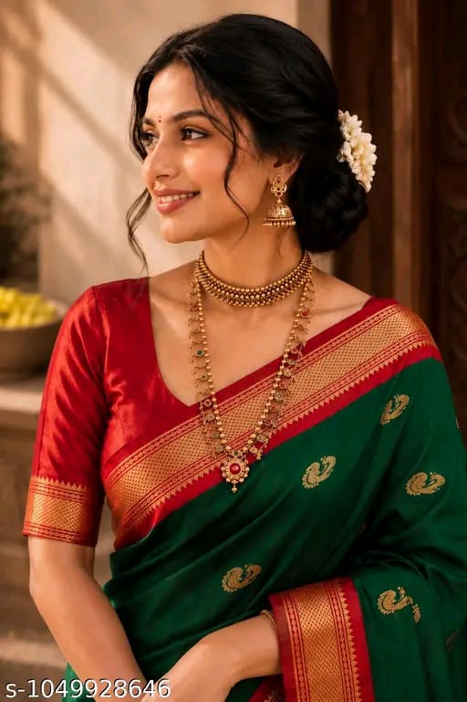 SM Women Cotton Silk Saree