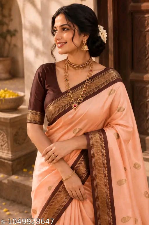 SM Women Cotton Silk Saree