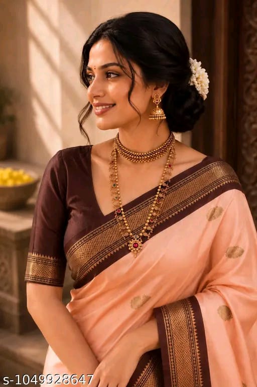 SM Women Cotton Silk Saree