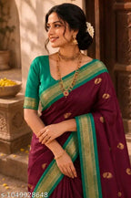 SM Women Cotton Silk Saree