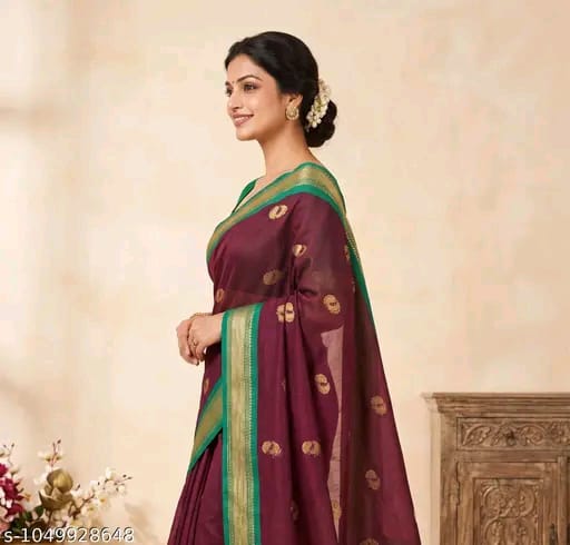 SM Women Cotton Silk Saree