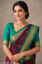 SM Women Cotton Silk Saree