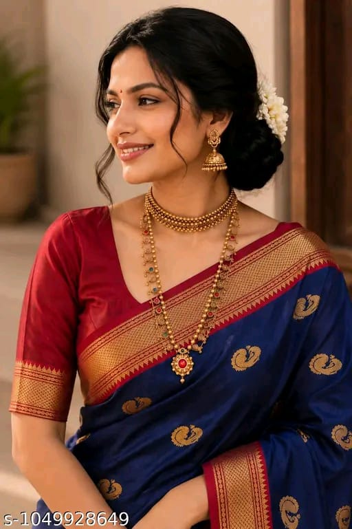 SM Women Cotton Silk Saree