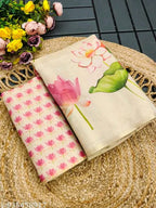 SM Women Cotton Silk Printed Saree