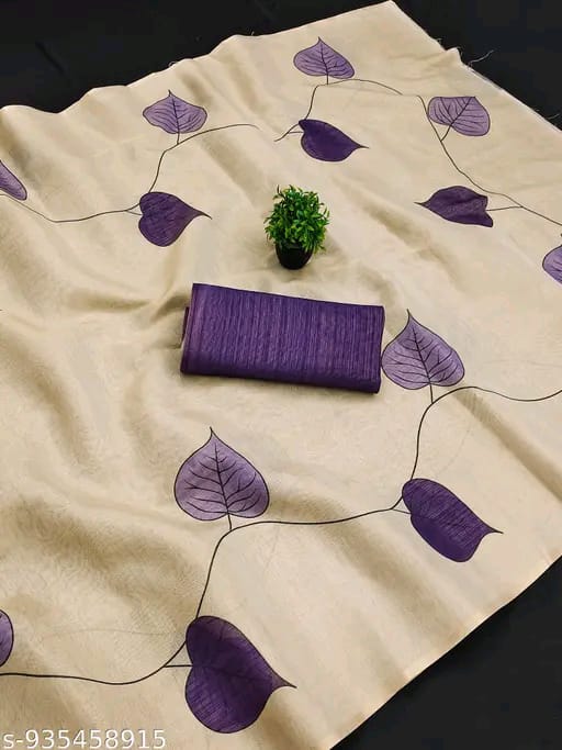 SM Women Cotton Silk Printed Saree
