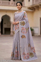 SM Women Cotton Silk Printed Saree