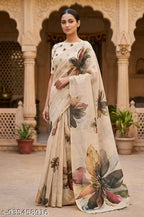 SM Women Cotton Silk Printed Saree