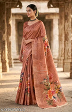 SM Women Cotton Silk Printed Saree