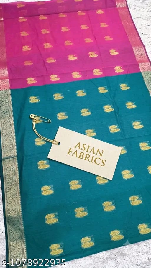 SM Women Cotton Silk Zari Woven Saree