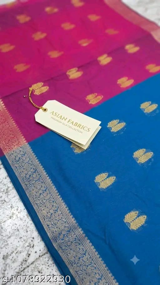 SM Women Cotton Silk Zari Woven Saree