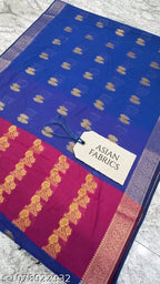 SM Women Cotton Silk Zari Woven Saree