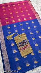 SM Women Cotton Silk Zari Woven Saree