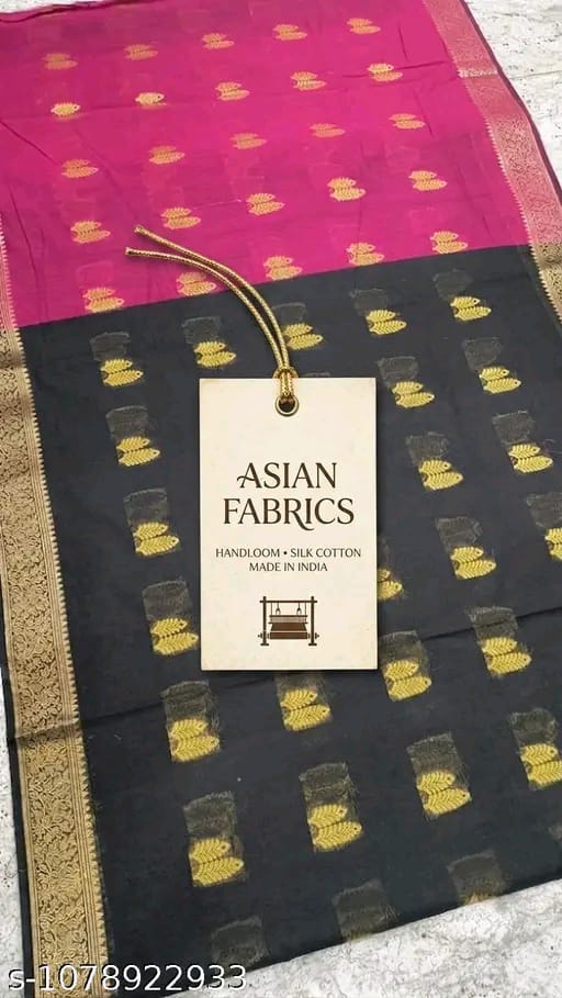 SM Women Cotton Silk Zari Woven Saree