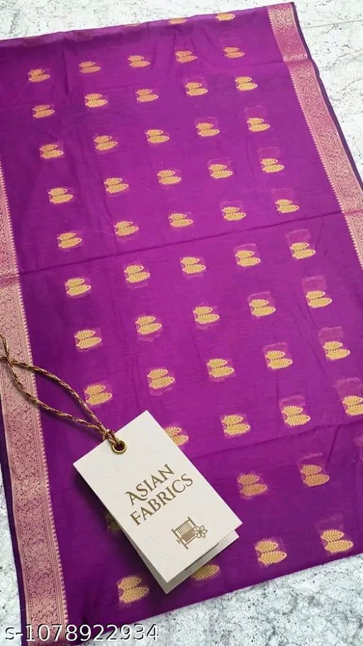 SM Women Cotton Silk Zari Woven Saree