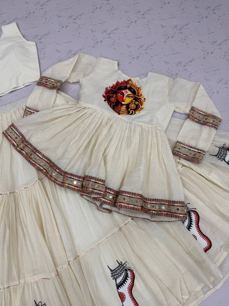 SM Pure Cotton Kediyu Style Lehenga Choli with Hotfix Work