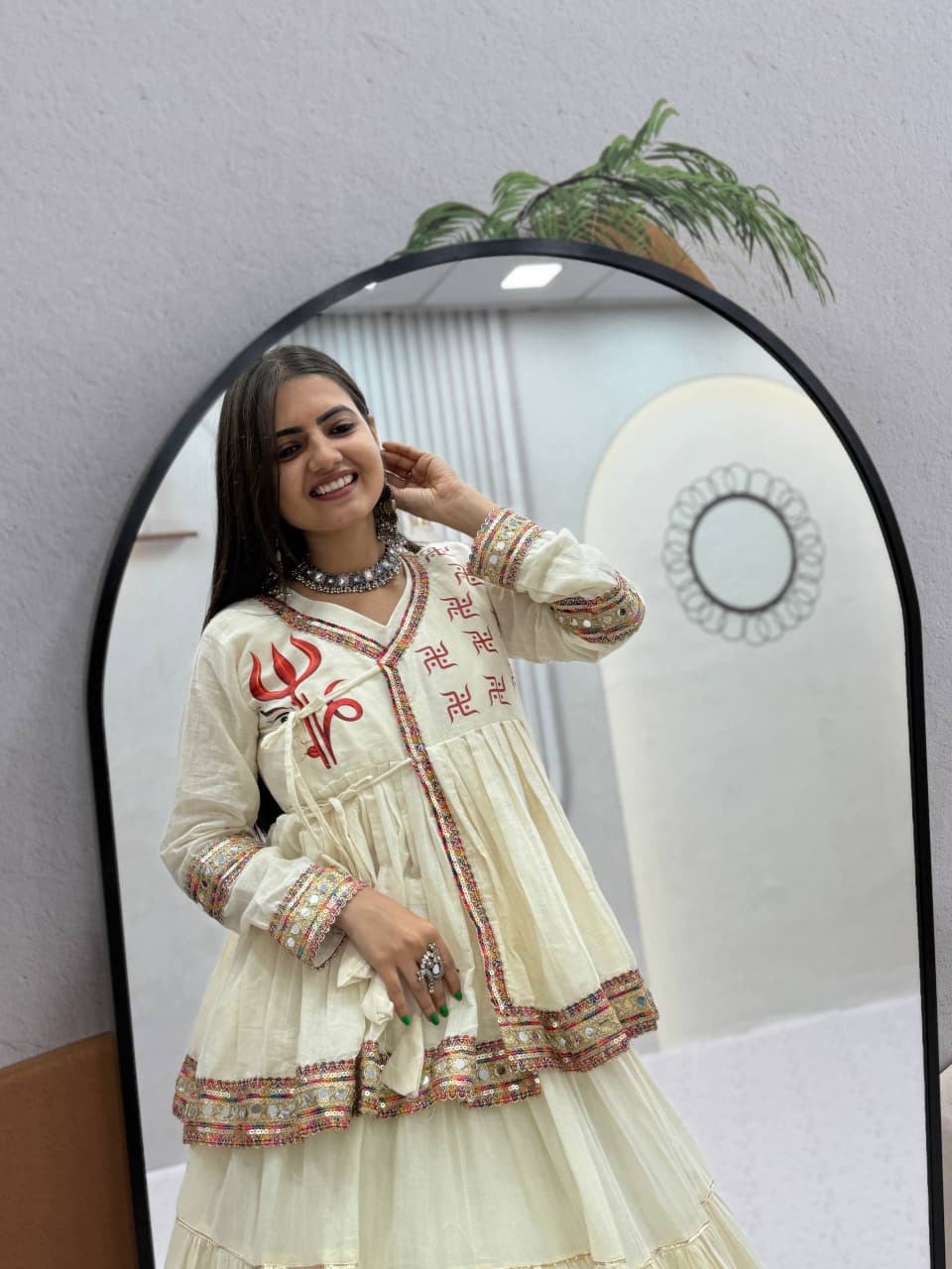SM Pure Cotton Kediyu Style Lehenga Choli with Hotfix Work