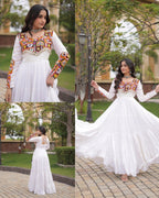 SM Rayon Navratri Gown with Mukaish & Gamthi Embroidery