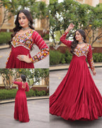 SM Rayon Navratri Gown with Mukaish & Gamthi Embroidery