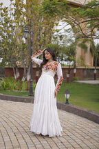 SM Rayon Navratri Gown with Mukaish & Gamthi Embroidery
