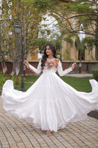 SM Rayon Navratri Gown with Mukaish & Gamthi Embroidery