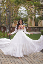 SM Rayon Navratri Gown with Mukaish & Gamthi Embroidery