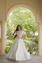 SM Rayon Mirror Work Lehenga with Embroidered Blouse