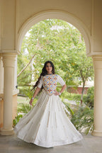 SM Rayon Mirror Work Lehenga with Embroidered Blouse
