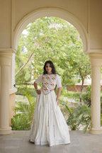 SM Rayon Mirror Work Lehenga with Embroidered Blouse