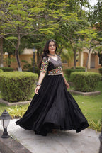 SM Rayon Kutchi Gamthi Embroidered Navratri Gown