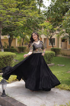 SM Rayon Kutchi Gamthi Embroidered Navratri Gown