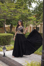SM Rayon Kutchi Gamthi Embroidered Navratri Gown