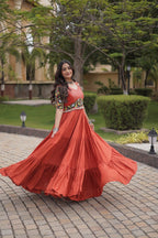 SM Rayon Kutchi Gamthi Embroidered Navratri Gown