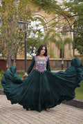 SM Rayon Gown with Gota Patti Lace & Mirror Work Blouse