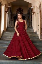 SM Navratri Fully Stitched Lehenga with Blouse & Koti