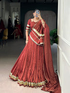 SM Pure Chanderi Zari Woven Lehenga with Matching Blouse & Dupatta