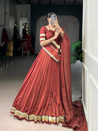 SM Pure Chanderi Zari Woven Lehenga with Matching Blouse & Dupatta