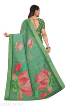 SM Women Cotton Linen Digital Print Saree