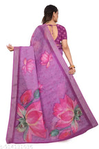 SM Women Cotton Linen Digital Print Saree