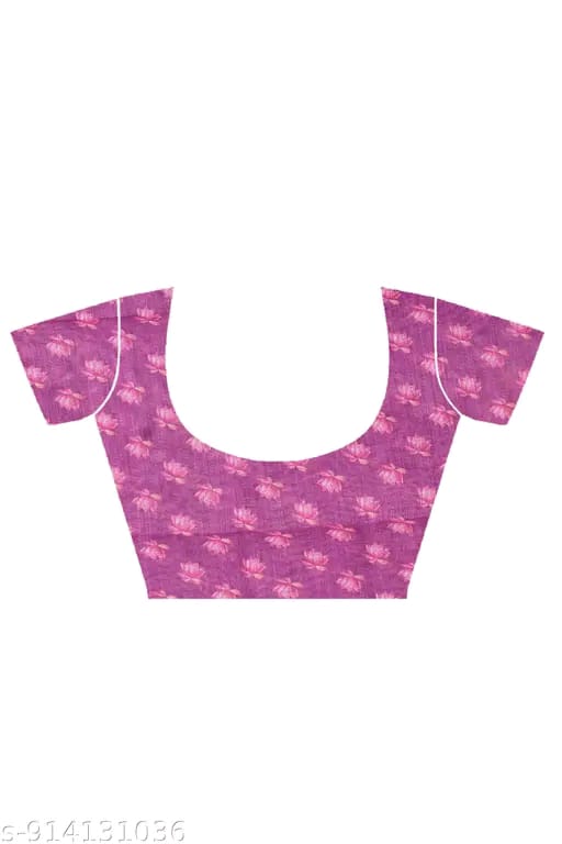 SM Women Cotton Linen Digital Print Saree