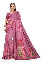 SM Women Cotton Linen Digital Print Saree
