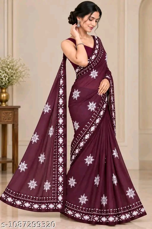 SM Women Twill Net Saree with Bangalori Silk Blouse